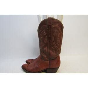 Cowtown Mens Size 9 D Brown Leather Lizard Cowboy Western Boots